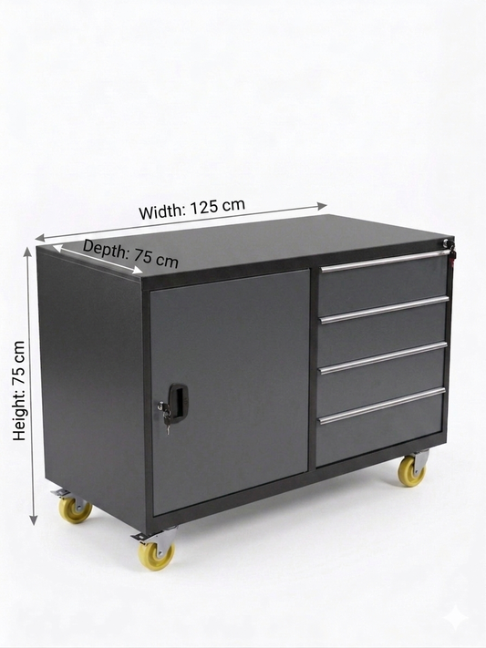 Heavy-duty service trolley