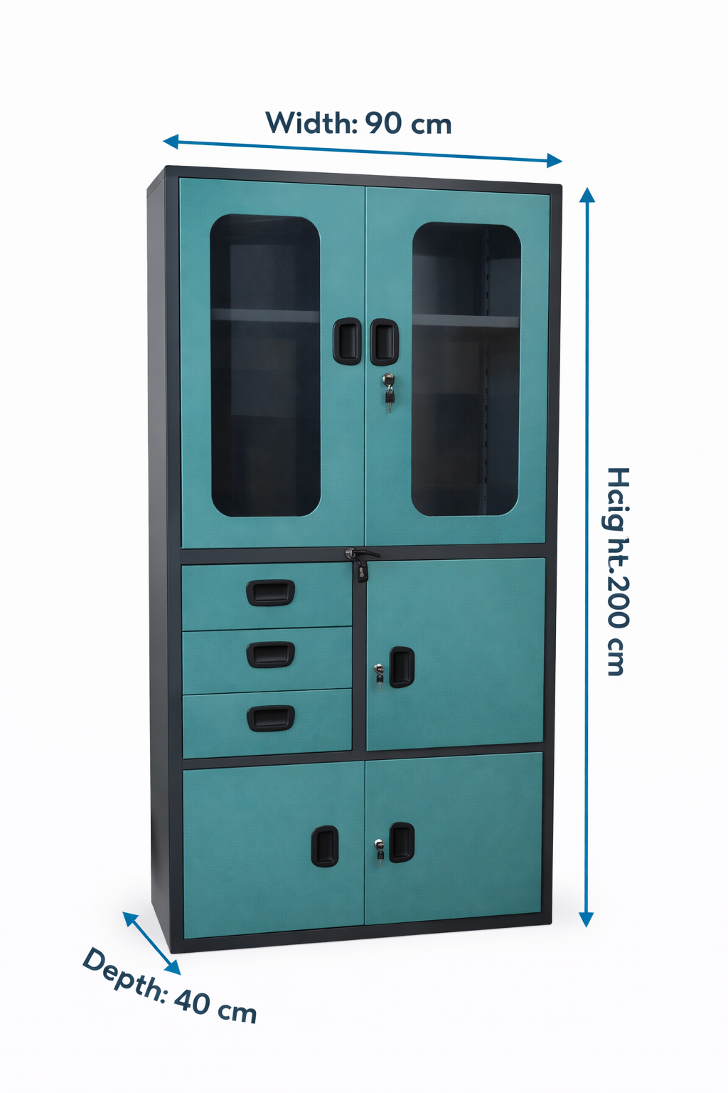 Document cabinet, drawers, and door