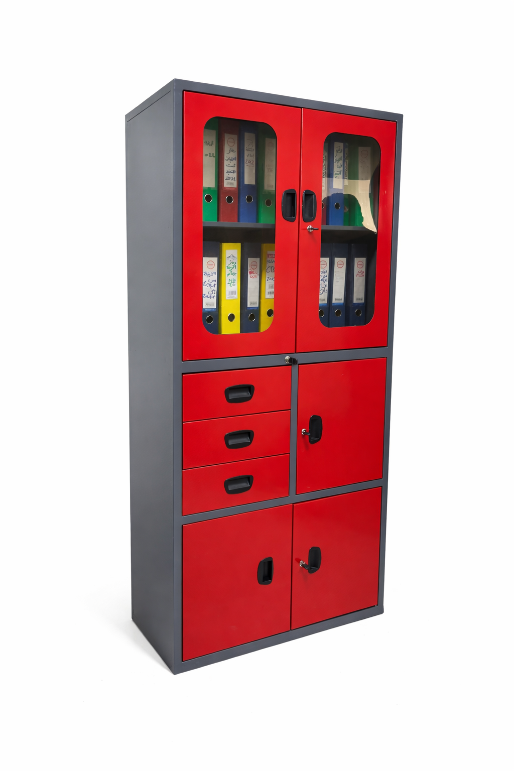 Document cabinet, drawers, and door